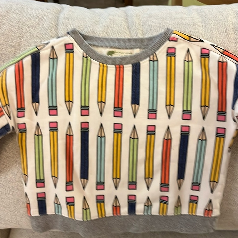 3T sweatshirt Monica+Andy pencil first day of school sweater long sleeve EUC